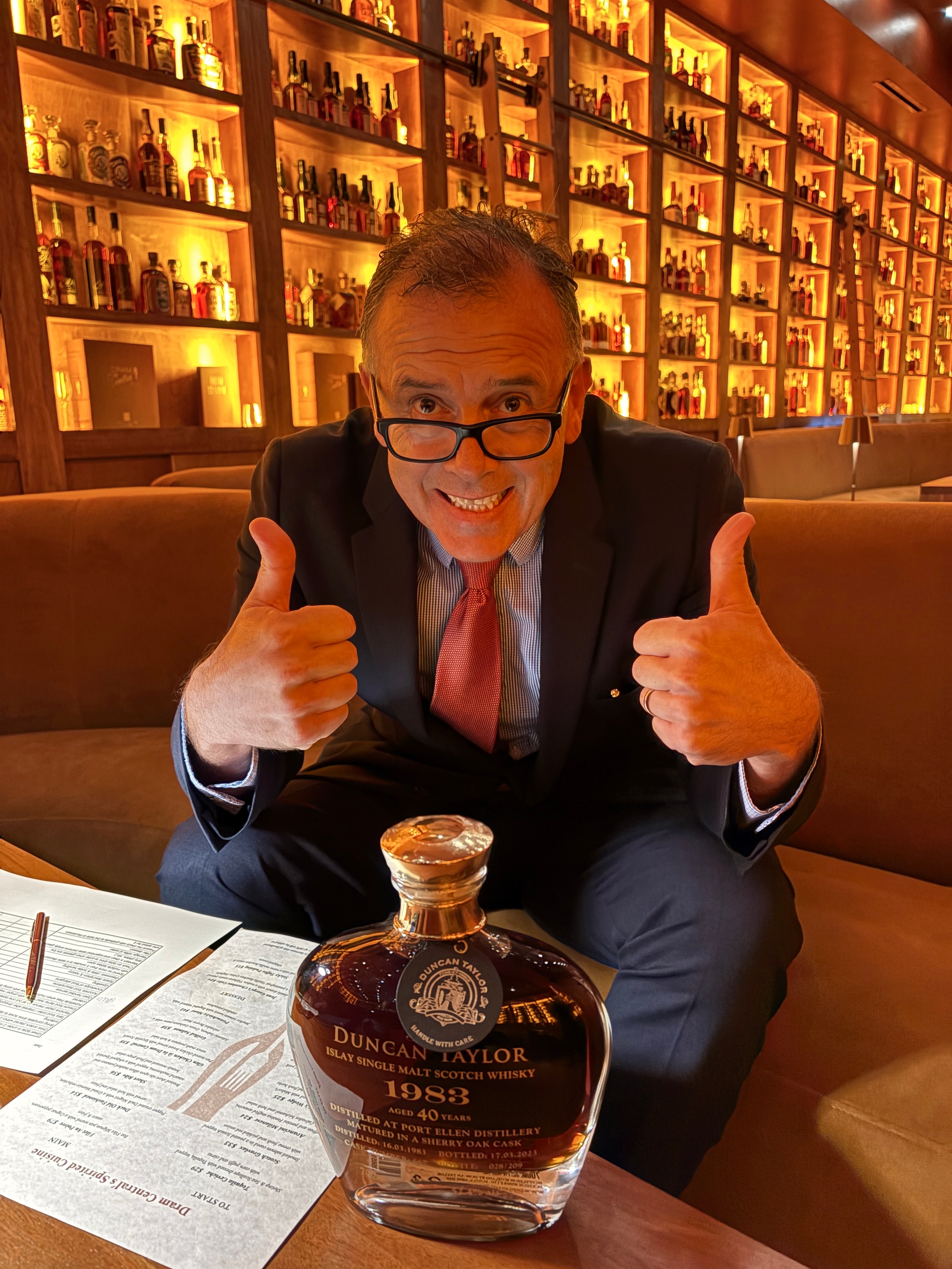 Gregor Cattanach with a Duncan Taylor 1983 Port Ellen 40 Year Old